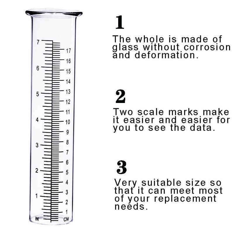 BIUWING 7 inch Rain Gauge Replacement Tube Glass for Yard Garden and Outdoor Home, with Tube Brush, Best Rated,2 Packs - Image 4